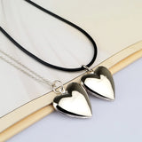 Bohemian 925 Silver Heart Necklace Photo Pendant Chain Jewelry
