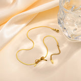 Bohemina Sideways Bow Choker Necklace Women, 2mm Thin Snake Chain