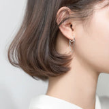 Bohi Sterling Silver Tassel Hoop Huggie Earrings