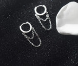 Bohi Sterling Silver Tassel Hoop Huggie Earrings