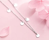 925 Silver Coin Pendant Necklace Tassel C-D4284