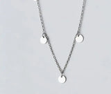 925 Silver Coin Pendant Necklace Tassel C-D4284