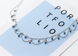 Bohemia Beads &Tassel Necklace Choker Charm 925 Sterling Silver