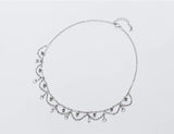 Bohi Princess Tassel Stones Short Necklace Choker Real. 925 Sterling Silver