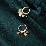 925 Silver Geometric Disc Coin Round Hoop Earrings