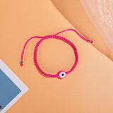 Boho Colorful Wax String Charm Bracelet Women Evil Eye Pendant Anklet