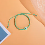 Boho Colorful Wax String Charm Bracelet Women Evil Eye Pendant Anklet