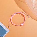 Boho Colorful Wax String Charm Bracelet Women Evil Eye Pendant Anklet