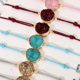 Boho Resin Druzy Charms Bracelets Set for Women