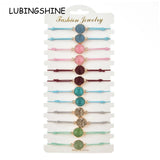 Boho Resin Druzy Charms Bracelets Set for Women
