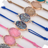 12pcs Boho Elastic Druzy Charms Bracelet for Women, Girls & Kids
