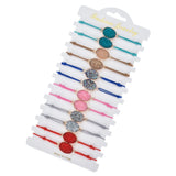 12pcs Boho Elastic Druzy Charms Bracelet for Women, Girls & Kids