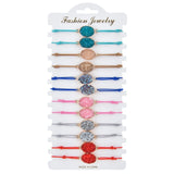 12pcs Boho Elastic Druzy Charms Bracelet for Women, Girls & Kids