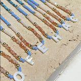 Boho Letter Shell Pendant Choker Necklace Crystal Women Choker Necklaces