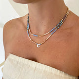 Boho Letter Shell Pendant Choker Necklace Crystal Women Choker Necklaces