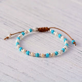 Boho 4mm friendship bracelet metal beads adjustable charm jewelry