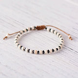Boho 4mm friendship bracelet metal beads adjustable charm jewelry