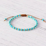 Boho 4mm friendship bracelet metal beads adjustable charm jewelry