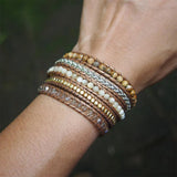 Boho 5 Wraps Natural Picture Jasper Shell Beads Bracelet