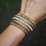 Boho Picture Stone Wrap Bracelet with Stainless Steel Chains
