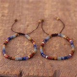 Boho 7 Chakra Rainbow 4mm Natural Stone Beads Dainty Bracelet