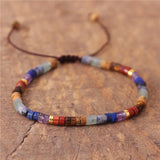 Boho 7 Chakra Rainbow 4mm Natural Stone Beads Dainty Bracelet
