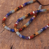 Boho 7 Chakra Rainbow 4mm Natural Stone Beads Dainty Bracelet