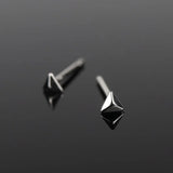 Boho 925 Silver Small Pyramid Stud Earrings for Women Men