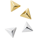 Boho 925 Silver Small Pyramid Stud Earrings for Women Men