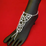 Boho Anklet Foot Leg Chain Jewelry Rhinestone Ankle Bracelet for Women Girls