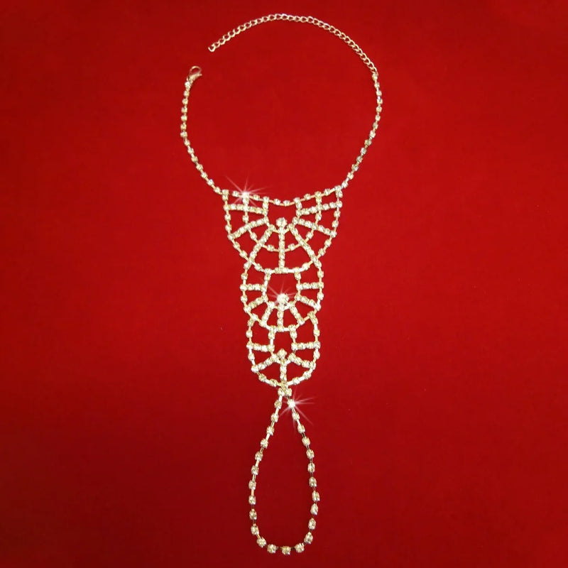 Boho Anklet Foot Leg Chain Jewelry Rhinestone Ankle Bracelet for Women Girls