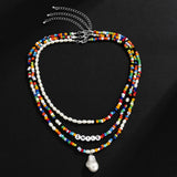 Boho Colorful Beads & Pearl Choker for Men