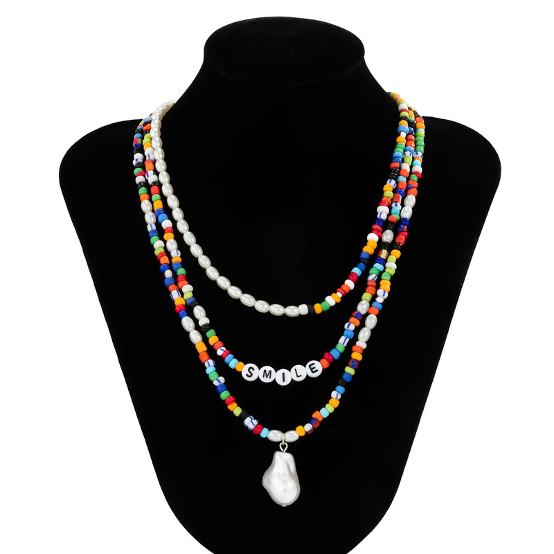 Boho Colorful Beads & Pearl Choker for Men