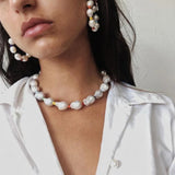 Boho Baroque Pearls Mixed Beads Clavicle Necklace Women Choker