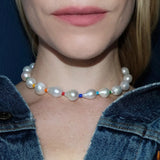 Boho Baroque Pearls Mixed Beads Clavicle Necklace Women Choker