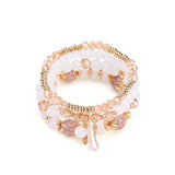 Boho Beaded Charm Multilayer Crystal Bracelet Tassel Pendant Wrap
