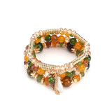 Boho Beaded Charm Multilayer Crystal Bracelet Tassel Pendant Wrap