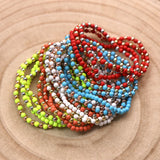 Boho Beads Colorful Beaded Bracelets Winter Painted Copper Beads Bracelet