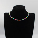 Boho Beads Necklace Women Seed Beaded Choker Necklace