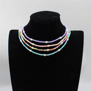 Boho Beads Necklace Women Seed Beaded Choker Necklace