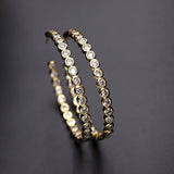 Boho Big Hoop Earring Bezel Setting Rainbow CZ Stone Gorgeous Jewelry