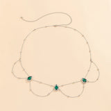 Boho Crystal Water Drop Waist Chain Women Summer Beach Creative Beads Chain