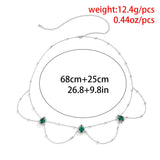 Boho Crystal Water Drop Waist Chain Women Summer Beach Creative Beads Chain