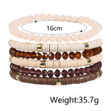 Boho Bracelet Set for Women Colorful Pottery Holiday Beach Bracelet Charm
