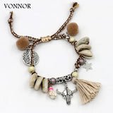 Boho Cow Head Tassel Bracelet Ethnic Jewelry