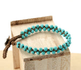 Boho Bracelets Stones Wax Cord Wrap Bracelet Beads String Tribal Bracelet