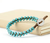 Boho Bracelets Stones Wax Cord Wrap Bracelet Beads String Tribal Bracelet