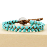 Boho Bracelets Stones Wax Cord Wrap Bracelet Beads String Tribal Bracelet