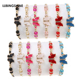 Boho Butterfly Crystal Beads Strand Bracelets for Women