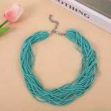 Boho Layered Beaded Necklace Exaggerated Clavicle Chain Choker